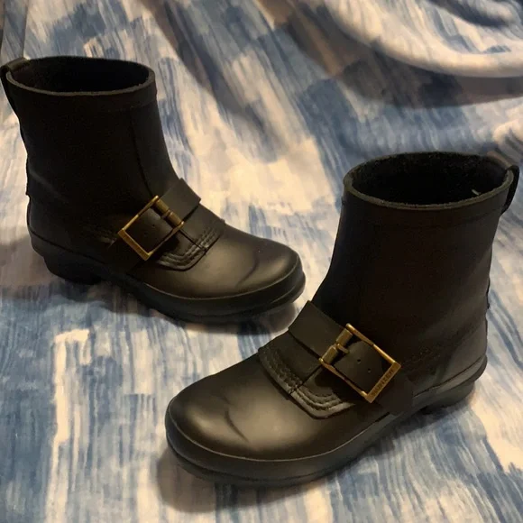 Rare Hunter Original Biker Boot Short Black 6M/7F. Eur38 - Picture 10 of 12